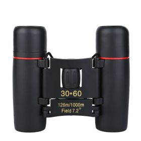 30x60 Zoom Mini Outdoor Binoculars Folding Telescopes 126/1000m Focusing Vision Hunting Telescope (Color: Black, Ships From: China)