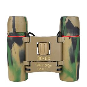 30x60 Zoom Mini Outdoor Binoculars Folding Telescopes 126/1000m Focusing Vision Hunting Telescope (Color: Camouflage, Ships From: China)